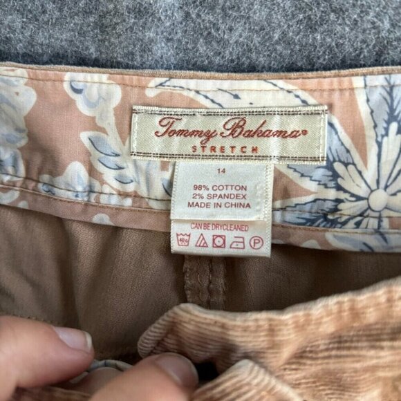 Tommy Bahama Women's Corduroy Pants 14 Stretch Tan Brown Wide Leg Casual 464 - Picture 5 of 15